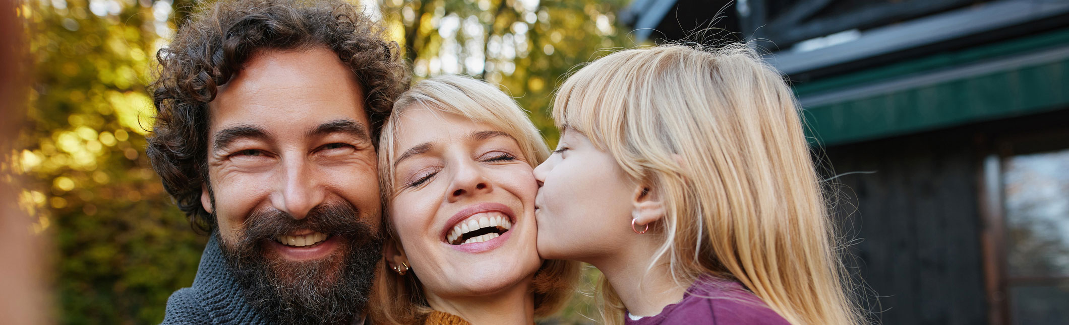 Smiling family together
