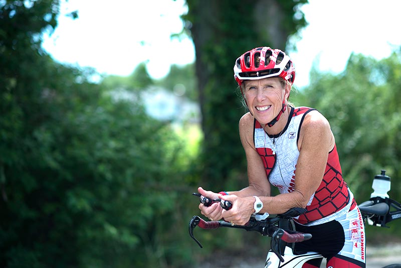 Karin on her bike